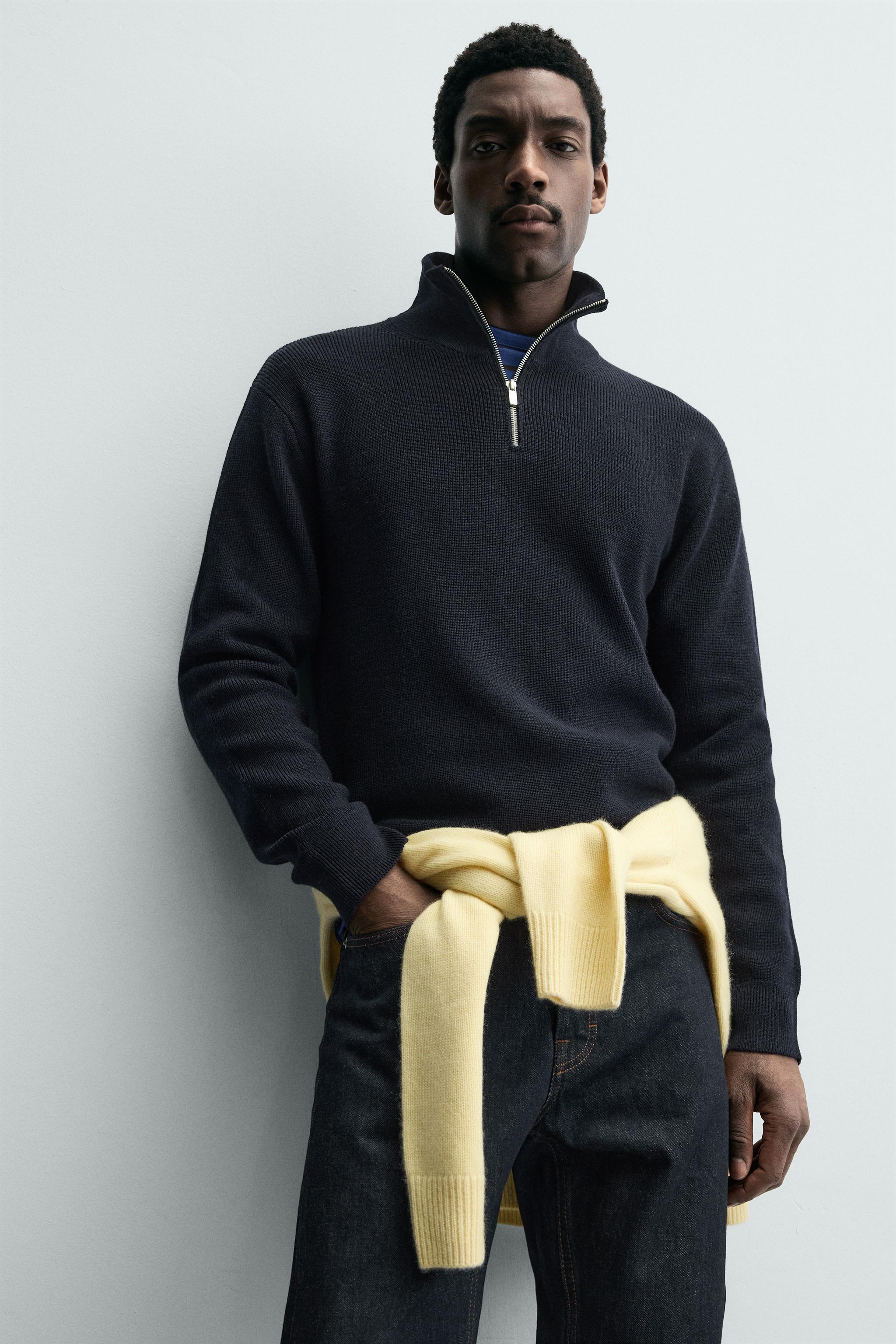WOOL BLEND QUARTER-ZIP JUMPER